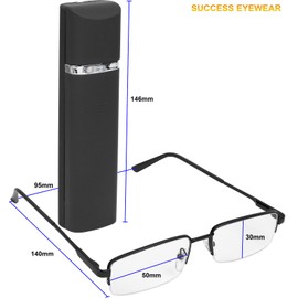 Success Eyewear Reading Glasses 2 Pair Black and Brown with Cases Ultra Thin Lightweight Spring Hinge Glasses for Reading for Men and Women +3.25