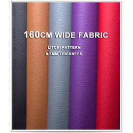 NIANTONG 160 cm Wide Faux Leather Upholstery Fabric, Sold by the Metre, Litchi Texture, Waterproof Vinyl Faux Leather for Car Seats, Sofa Chair Furniture, Crafts (Colour: Grey)