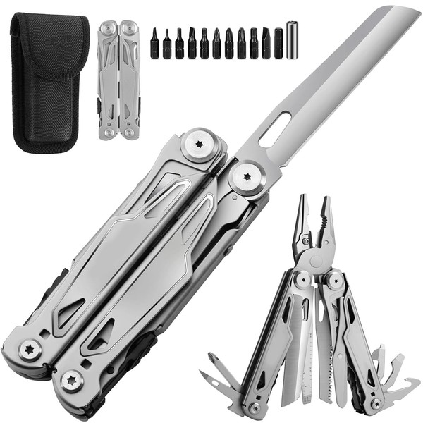 WAYAMY Multiherramienta de acero inoxidable, 28 en 1 Multiherramienta Alicates,