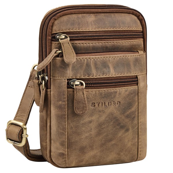 STILORD 'Tamo' 4-in-1 Men's Small Leather Bag – Shoulder Strap,