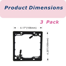 ANONION 3 Pack 2-Gang Multipurpose Drywall Wall Plate Low Voltage Mounting Bracket Device Black 2 Gang (3 Pack)