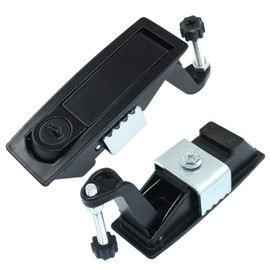 Rierdge 2 Pack Compression Latch Lock with Raised Trigger, Zinc Alloy Trigger Latch Lock Adjustable Lever Hand Operated Compression Latch with Keys(Black)