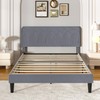 VECELO Full Size Bed Frame Premium Velvet Upholstered Platform with