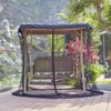 Patio Swing Mosquito Netting Polyester Mesh Screen with Zipper Opening