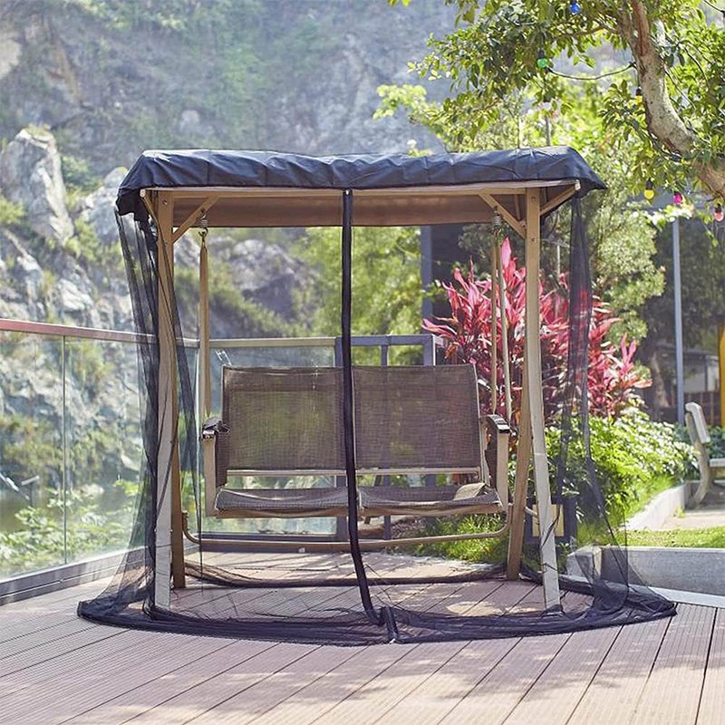 Patio Swing Mosquito Netting Polyester Mesh Screen with Zipper Opening