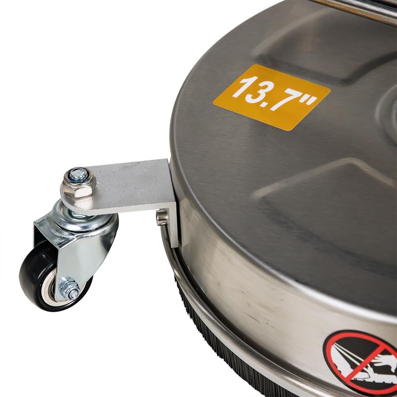 13.7 Inch Pressure Washer Surface Cleaner w/ 4 Wheels Stainless