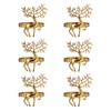 PRETYZOOM Pack of 6 Christmas Deer Napkin Ring Alloy Animal