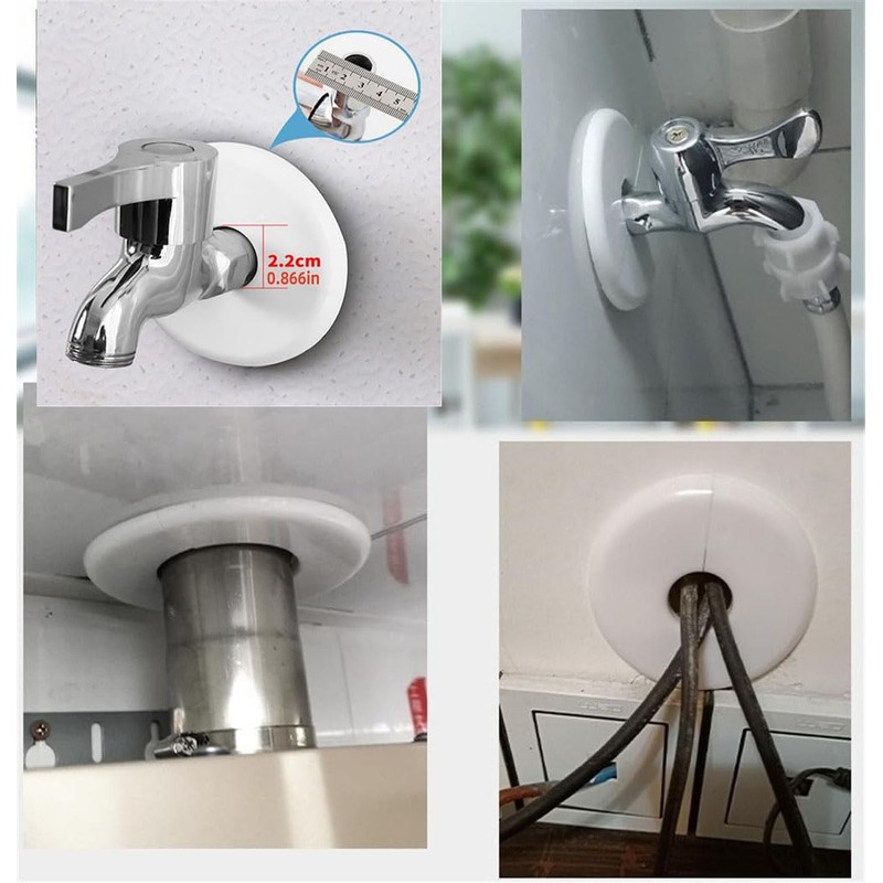 ABS Wall Split Flange Self-Adhesive Tape Round Escutcheon Plate Cover