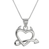 jewellerybox Large Sterling Silver Devil Heart Pendant on Chain -