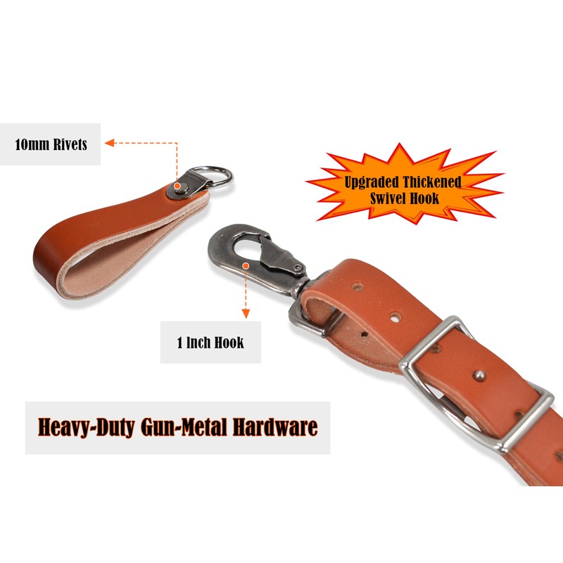 Construction suspenders for carpenter, men for framing Leather tool belt