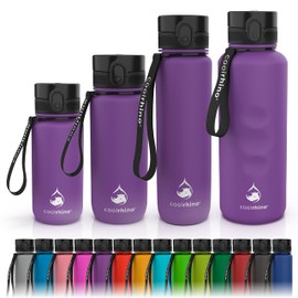 Coolrhino Water Bottle 350 Ml, 650 Ml, 1 L, 1.5 L for Sports, Outdoors, School, Fitness & Children - Leak-Proof and BPA Free Water Bottle for Bicycle, purple, 650ml