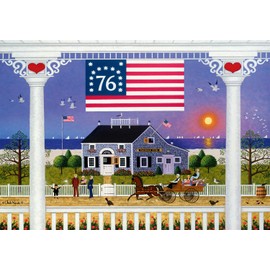 Buffalo Games Jigsaw Puzzles for Adults 500 Pieces - Charles Wysocki - Nantucket 4th of July - Hard Adult Puzzle with Reference Poster, Fun, Unique & Challenging for All Abilities, Large 21.25 x 15