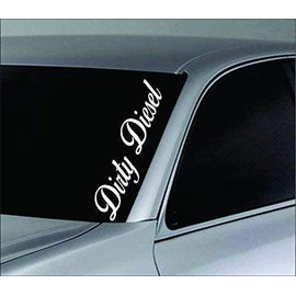Dabbledown Dirty Diesel Version White DD201 Lowrider Car Truck Window Windshield Lettering Decal Sticker Decals Stickers Drift Dub Lowered JDM Fresh Detailed Stance Fitment 4x4 (5 1/2" x 24")