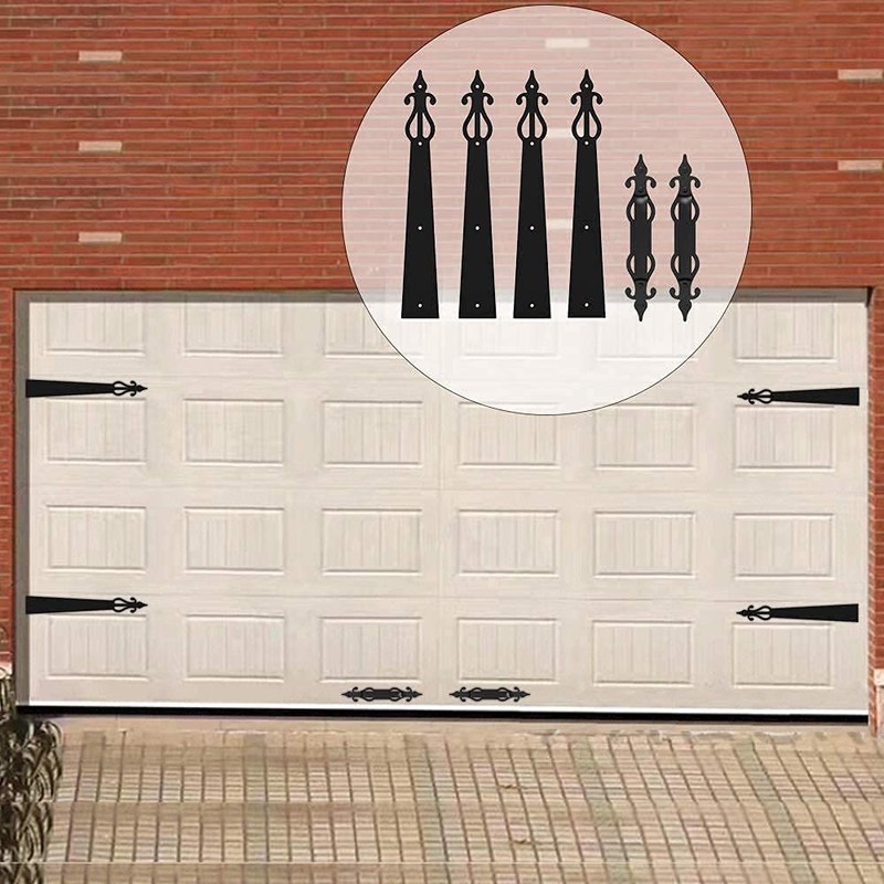 CCJH Garage Door Decorative Hardware Kit Solid Steel Hinges Handles