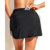 Tempt Me Women Swim Skirt with Zipper Pockets High Waisted