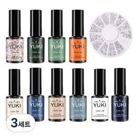Yuki Cheongdam-dong nail 10 types B set, 10 types of gel nails + crystal nail stone set, 3 sets / 유키 청담동네일 10종 B세트, 젤네일 10종 + 크리스탈 네일스톤세트, 3세트