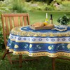 Home Bargains Plus Round Fabric Tablecloth, 70 Inch, Blue Lemon