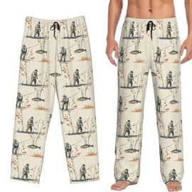 YSBKN Fisher And Fishes Men'S Pajama Pants Pjs Bottoms With Pockets Sleep Lounge Pants For Men X-Large