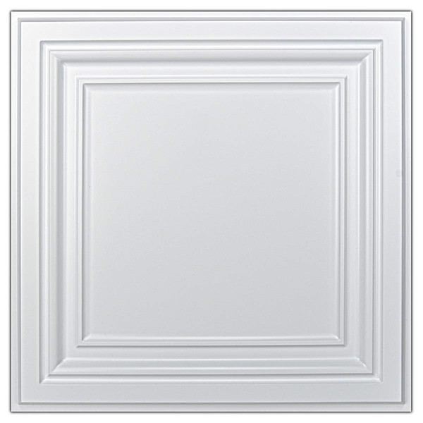 Art3d PVC Ceiling Tiles, 2'x2' Plastic Sheet in White (12-Pack)