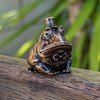 Toad in a Hat Figurine Frog Tiny Collectible Amphibian Small