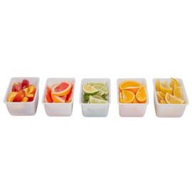 Restaurantware Bar Lux 1.2 Pint White Plastic Condiment Caddy Insert - Sturdy, Durable, Rectangular Tray for Take-Out, Sold Separately
