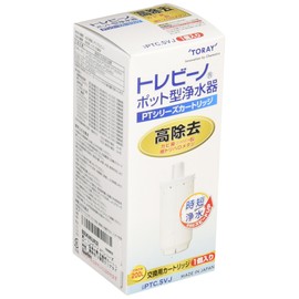 Toray Torayvino PTC.SVJ Water Filter, Pot Type, Replacement Cartridge, PT Series, Time-Saving and High Removal (12 Item Clear), White