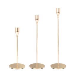 Juego De 3 Candeleros Portavelas， Portavelas Dorado para Velas CóNicas Portavelas CóNicos, Centros De Mesa De Navidad, Soporte para Velas De Pilar para Bodas, Cenas, Fiestas, DecoracióN De Cocina
