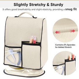 BAGSPRITE Stand Mixer Cover with Applicance Slider for KitchenAid 4.5/5 Quart Bowl Lift Mixers – Kitchen Appliance Dust Cover with Pockets for Kitchen Aid Accessories and Attachments