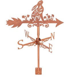 SUPERDANT Rabbit Weathervane Moon Gazing Hare Metal Weather Vane Red Copper Animal Wind Direction Measuring Instrument Roof Installation for Garden Farm Backyard Gazebo Barn Shed Art Decor