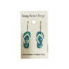 Simply Perfect Design Flip Flop Dangle Earrings, Turquoise Starfish Design,