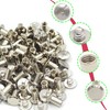 WOSHIMT 50Sets Silver Carbon Steel Chicago Screws Leather Rivets Assorted