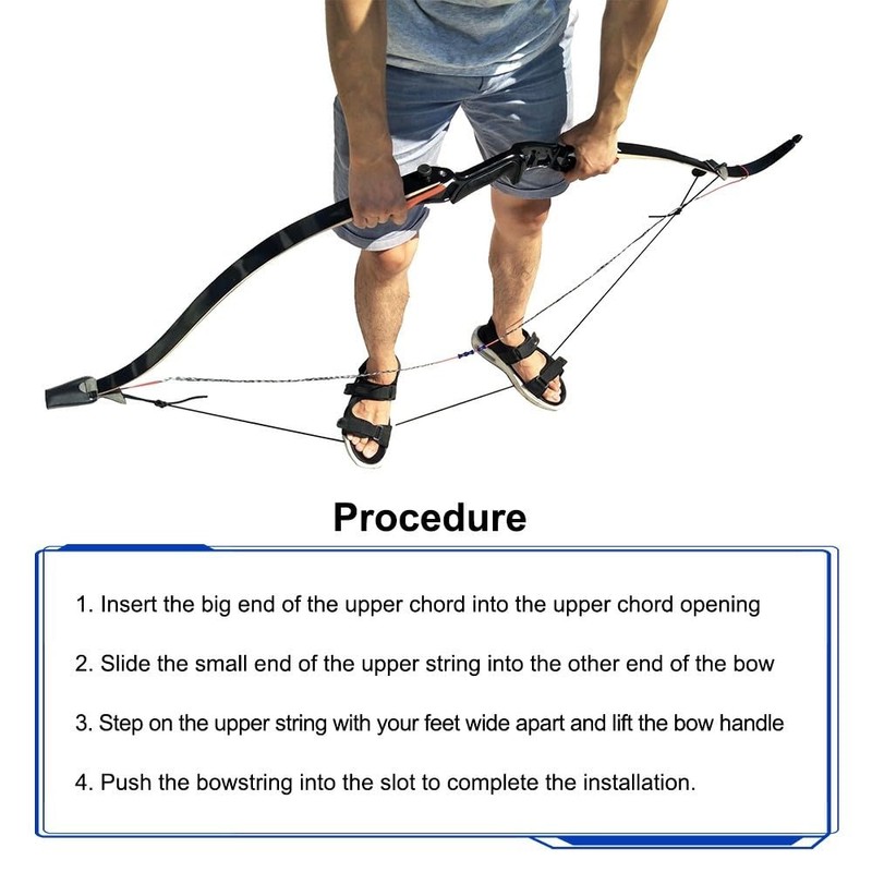 DONGKER Longbow Stringer, Thickened Nylon Recurve Tensioning Cord, Leather Long