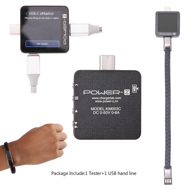 Power-Z KM003C Portable USB-C Fast Charging Tester +USB Handline PD3.1