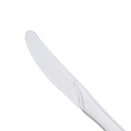 Karat U2011W 6.2" PP Medium-Heavy Weight Disposable Knife, White (Pack of 1000)
