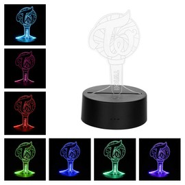 YX&ST Kpop Twice 16 Colors LED Night Light with Remote Control USB Acrylic Home Room Decoration