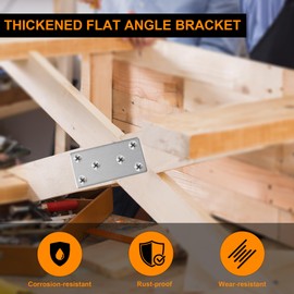 7 PCS 100x50MM Stainless Steel Silver Flat Joining Plates - Perfect for Wall Plate Hangers, Sleeper Supports, Composite Decking Screws, and Fence Post Repair