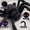 Giant Light-Up Spider for Halloween Decor – Poseable Black Plush