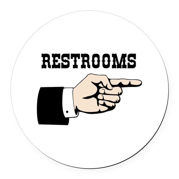 CafePress Restrooms 5.5" Round Car Magnet Magnetic Bumper Display