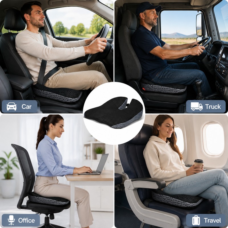 Four Seasons Memory Foam Car Seat Cushion for Driving –