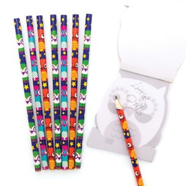Baker Ross AX597 12 x Little Owls Pencil Set Ideal for Kids School Set, Homework, School Classwork, Party Bag Fillers and Small Gifts