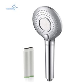 High Pressure Shower Head Rainfall Handheld Shower Filter Chlorine Fluoride Removal ShowerheadMaterial: abs plastic, Color: Chrome