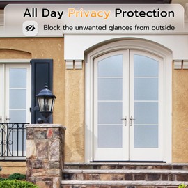 LUTE Window Privacy Film, Frosted Glass Window Film for Bathroom, Static Cling Removable Heat Control Window Coverings, Non Adhesive Opaque Door Sticker for Home Office (Pure, 35.4" x 78.7")