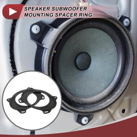 HEROFFIX 2 Pcs Audio Coaxial Speaker Speaker Spacer Ring Tweeter Speaker Spacer Adaptor for Toyota Corolla 03-13 Rear Speaker Subwoofer Mounting Spacer Bracket Ring Black ABS