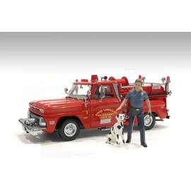 American Diorama Firefighters - Fire Dog Training - American Diorama 76320 - 1/18 Scale Figurine