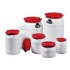 Wide-Neck Barrel 6.0 L PE White with Red Lid or