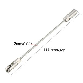 uxcell 2PCS 117mm/4.61inch Flexible Fish Tape Replacement Leader Wire Cable Puller with Roller for 4mm Fish Tape Wire Puller