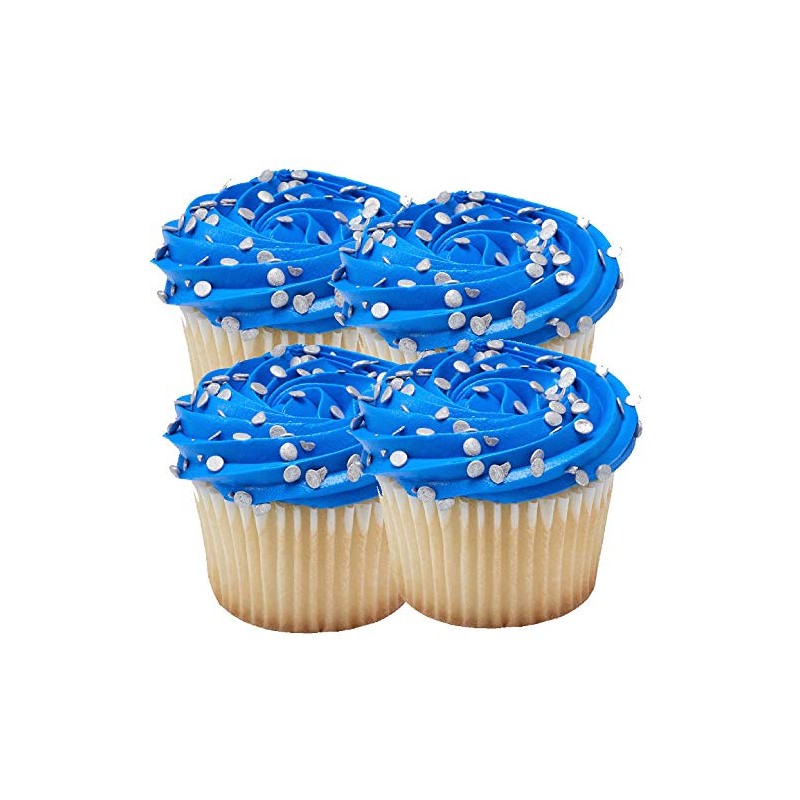 Silver Sequin Confetti Sprinkles for Cakes and Cupcakes 4 oz