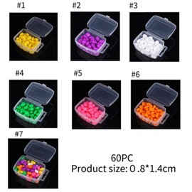 60pcs Fishing Lures Soft Topwater Baits Carp Fish Corn 6 Colours Floating Artificial Up Baits (Yellow, Purple, White, Green, Pink, Orange)) Fishing Hook