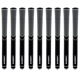 Lamkin ST +2 Hybrid Standard Golf Grips, 9 Piece Golf Grip Pack, Black/Charcoal