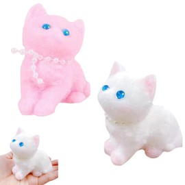 Pack of 2 Squishy Cat, Taba Squishy, Fufu Squishy, Cat Squishy, Squishy Squeeze Toy, Squishy Stress Ball, Soft Cat Squeeze Toys, Suitable for Children and Adults, Relieve Stress